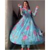 - Sky Blue Floral Indian Kurti - image 3 | Saree Palace Germany | Bazaa