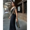 - Black georgette saree with blouse - image 10 | Saree Palace Germany | Bazaa