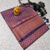 - Dark blue Kanchipuram silk saree - image 3 | Saree Palace Germany | Bazaa