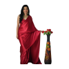 Gorgeous Elegant Georgette Dark Red Silk Saree - image 3 | Saree Palace Germany