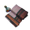Grey With Green Boarder Cotton Saree - image 3 | Saree Palace Germany