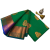 Kanchivaram pure silk saree in emerald green - image 3 | Saree Palace Germany