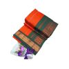 Orange and Forest Green Soft and Smooth Cotton Pattu Saree - image 3 | Saree Palace Germany
