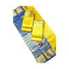 Pure Silk Yellow Saree with Blue Boarder - image 3 | Saree Palace Germany