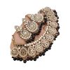 Black Pearl & White Stone Jewellery Set - image 3 | Saree Palace Germany