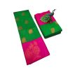 Green and pink Soft silk sarees with very rich butta embossed silk sarees - image 3 | Princess Fashion