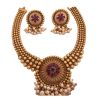 - Maroon Stone Kundan Necklace Set - image 3 | Saree Palace Germany | Bazaa