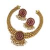 - Red Stone Kundan Necklace Set - image 3 | Saree Palace Germany | Bazaa