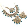 Blue Pearl & White Stone Jewellery Set - image 3 | Saree Palace Germany