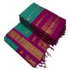 Cotton Green Saree with Purple Boarder - image 3 | Saree Palace Germany