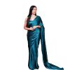 - Teal blue satin silk saree - image 3 | Saree Palace Germany | Bazaa