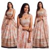 - Eid Collection Beautiful White Floral Printed Wear Organza Lehenga - image 3 | Saree Palace Germany | Bazaa