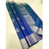 - Blue with Silver Border Saree - image 1 | Mangalyam | Bazaa