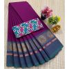 - Chettinad Cotton Sarees With Intricate Woven Jari Border with blouse - image 3 | Indi Store | Bazaa