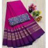 - Chettinad Cotton Sarees With Intricate Woven Jari Border with blouse - image 3 | Indi Store | Bazaa