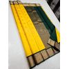 - Mango Yellow with Green Border Kanchipuram Silk Saree - image 1 | Mangalyam | Bazaa
