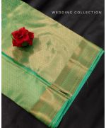 Light Green & Copper Semi Silk Saree - image 3 | Saree Palace Germany