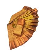 Gold Elite bridal silk saree with silver jari & golden Jari - image 3 | Princess Fashion