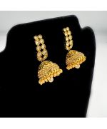 - Gold Plated Polki Kundan Jhumka - image 3 | Vastraany | Bazaa