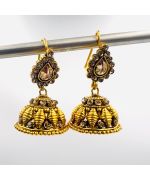 - Gold Plated Polki Kundan Jhumka - image 4 | Vastraany | Bazaa