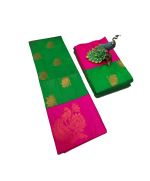 - Green and dark pink Soft silk sarees with very rich butta embossed silk sarees - image 3 | Princess Fashion | Bazaa