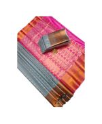 - Pink and ash Bridal soft silk sarees with contrast blouse and pallu - image 3 | Princess Fashion | Bazaa