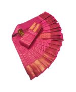 - Pink Elite bridal silk saree with silver jari & golden Jari - image 3 | Princess Fashion | Bazaa