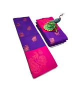 - Purple and pink Soft silk sarees with very rich butta embossed silk sarees - image 3 | Princess Fashion | Bazaa