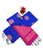 - Royal blue and magenta Soft silk sarees with very rich butta embossed silk sarees - image 3 | Princess Fashion | Bazaa