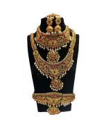 Stone Necklace Haram Stone Jewellery Bridal Combo Set - image 3 | Saree Palace Germany