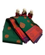 - Bottle green kanchipuram silk saree - image 3 | Saree Palace Germany | Bazaa