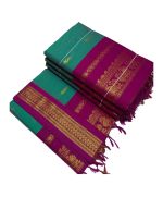 - Cotton Green Saree with Purple Boarder - image 3 | Saree Palace Germany | Bazaa