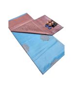 - Gray and sky blue soft silk saree - image 3 | Saree Palace Germany | Bazaa