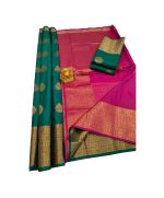 - Green Banaras silk saree - image 3 | Saree Palace Germany | Bazaa