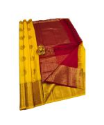 - Mango yellow Banaras silk saree - image 3 | Saree Palace Germany | Bazaa