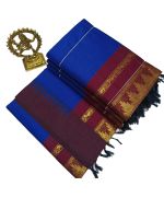 - Navy blue saree with maroon boarder - image 3 | Saree Palace Germany | Bazaa