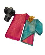 - Rama blue authentic kanchipuram saree with pure Zari - image 3 | Saree Palace Germany | Bazaa