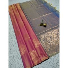 - Pink & Grey Soft silk Saree - image 3 | Saree Palace Germany | Bazaa
