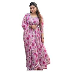 - Pink Floral Indian Kurti - image 3 | Saree Palace Germany | Bazaa