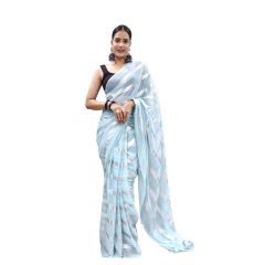 - Sky blue fancy ready to wear saree - image 3 | Saree Palace Germany | Bazaa