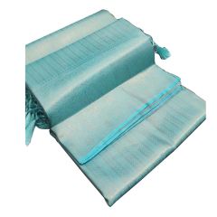 - Sky Blue with Copper Work Soft Silk Saree - image 6 | Saree Palace Germany | Bazaa