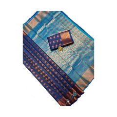 - Blue Bridal soft silk sarees with contrast blouse and pallu - image 3 | Princess Fashion | Bazaa