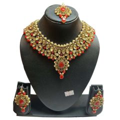 - Magical Red Stone Kundan Set - image 3 | Saree Palace Germany | Bazaa