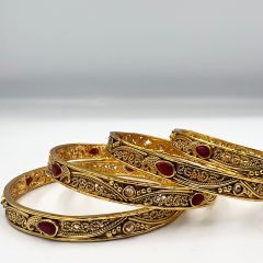 - Quality Indian Bangles with Red Stones - image 3 | Vastraany | Bazaa