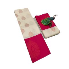 - White and red Soft silk sarees with very rich butta embossed silk sarees - image 3 | Princess Fashion | Bazaa