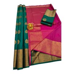 - Green Banaras silk saree - image 3 | Saree Palace Germany | Bazaa