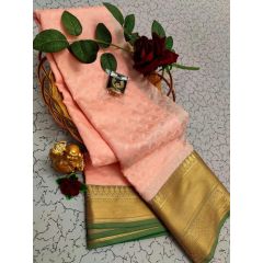 - Light Orange Kanchipuram Blended Silk Saree - image 3 | Saree Palace Germany | Bazaa