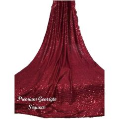 - New Eid Collection Maroon Sequence Work Sari With Blouse Sequins Saree - image 3 | Saree Palace Germany | Bazaa