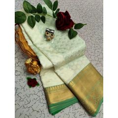 - Pista Green Kanchipuram Blended Silk Saree - image 3 | Saree Palace Germany | Bazaa