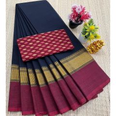 - Chettinad Cotton Sarees fancy design With Blouse - image 3 | Indi Store | Bazaa